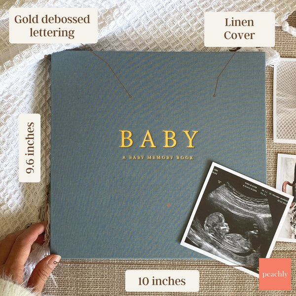 (COMING SOON) Finn Blue - Baby Memory Book - Peachly USA