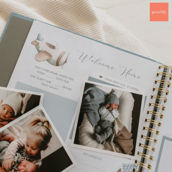 (COMING SOON) Finn Blue - Baby Memory Book - Peachly USA