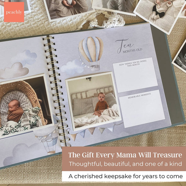 (COMING SOON) Finn Blue - Baby Memory Book - Peachly USA