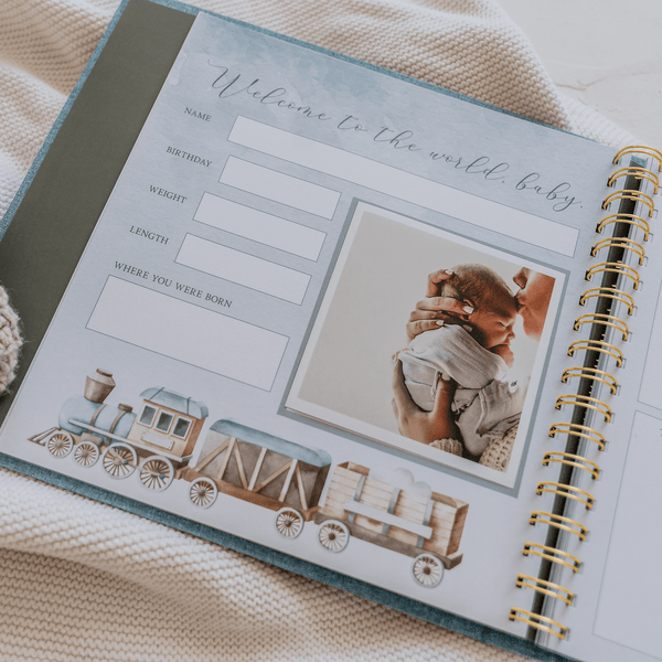 (COMING SOON) Finn Blue - Baby Memory Book - Peachly USA