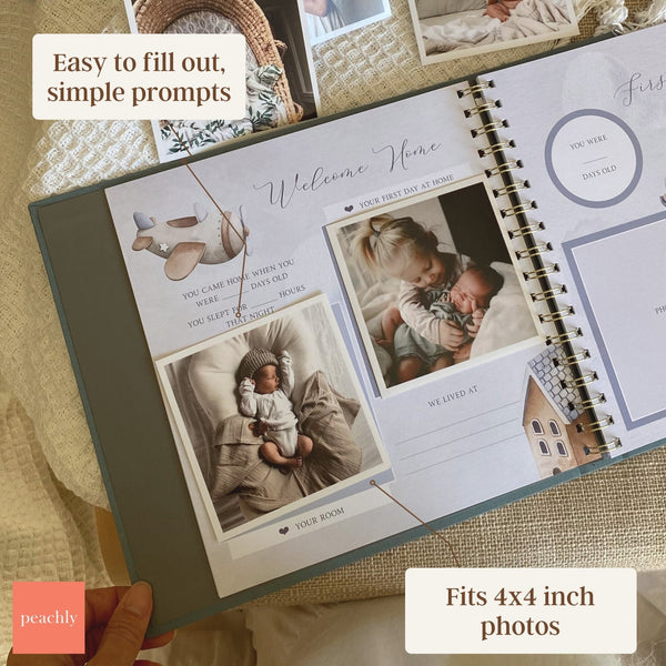 (COMING SOON) Finn Blue - Baby Memory Book - Peachly USA
