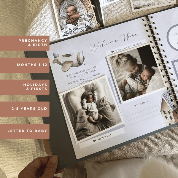 Finn Blue - Baby Memory Book - Peachly USA