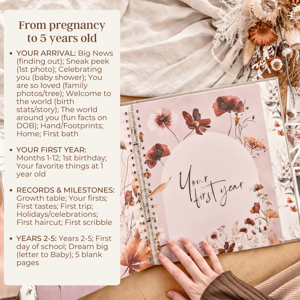 Fleur - Baby Memory Book - Peachly USA