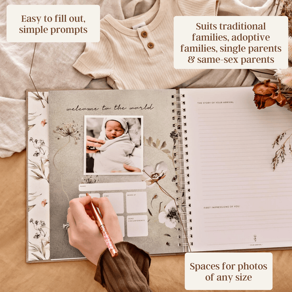 Fleur - Baby Memory Book - Peachly USA