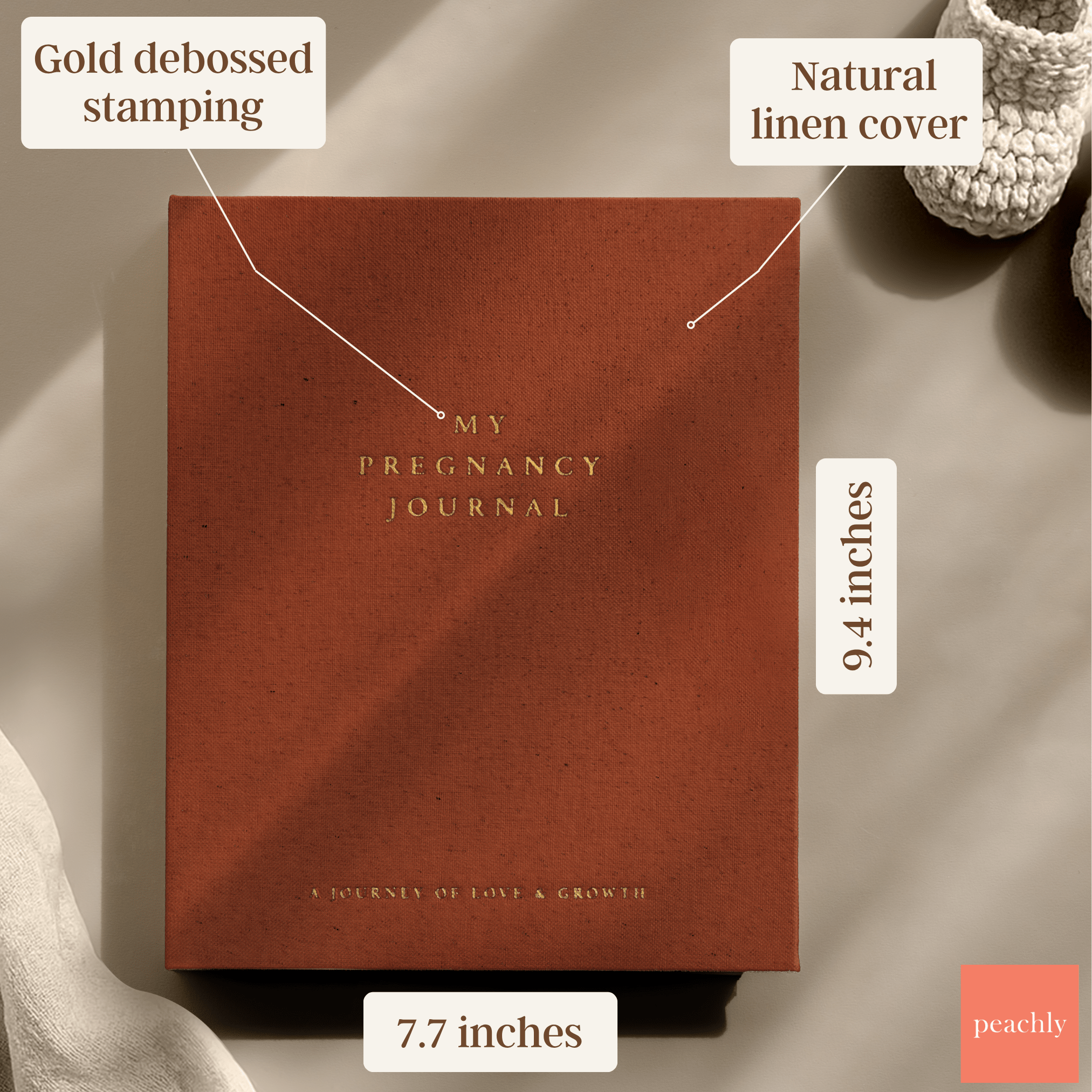 Audrey - Pregnancy Journal (Terracotta) - Peachly USA