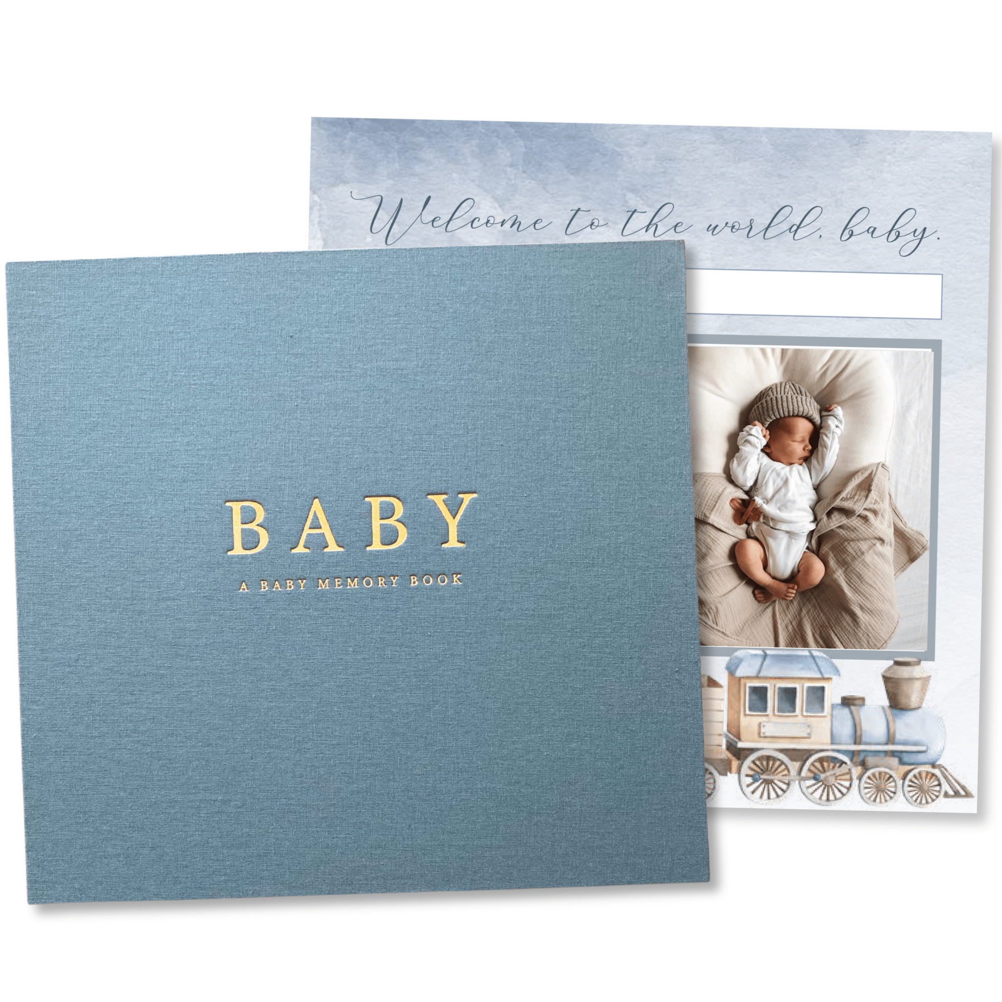 (COMING SOON) Finn Blue - Baby Memory Book - Peachly USA