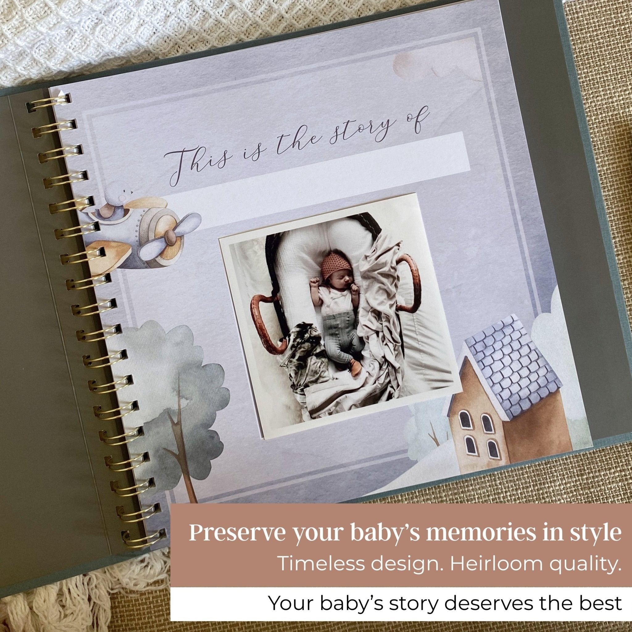(COMING SOON) Finn Blue - Baby Memory Book - Peachly USA