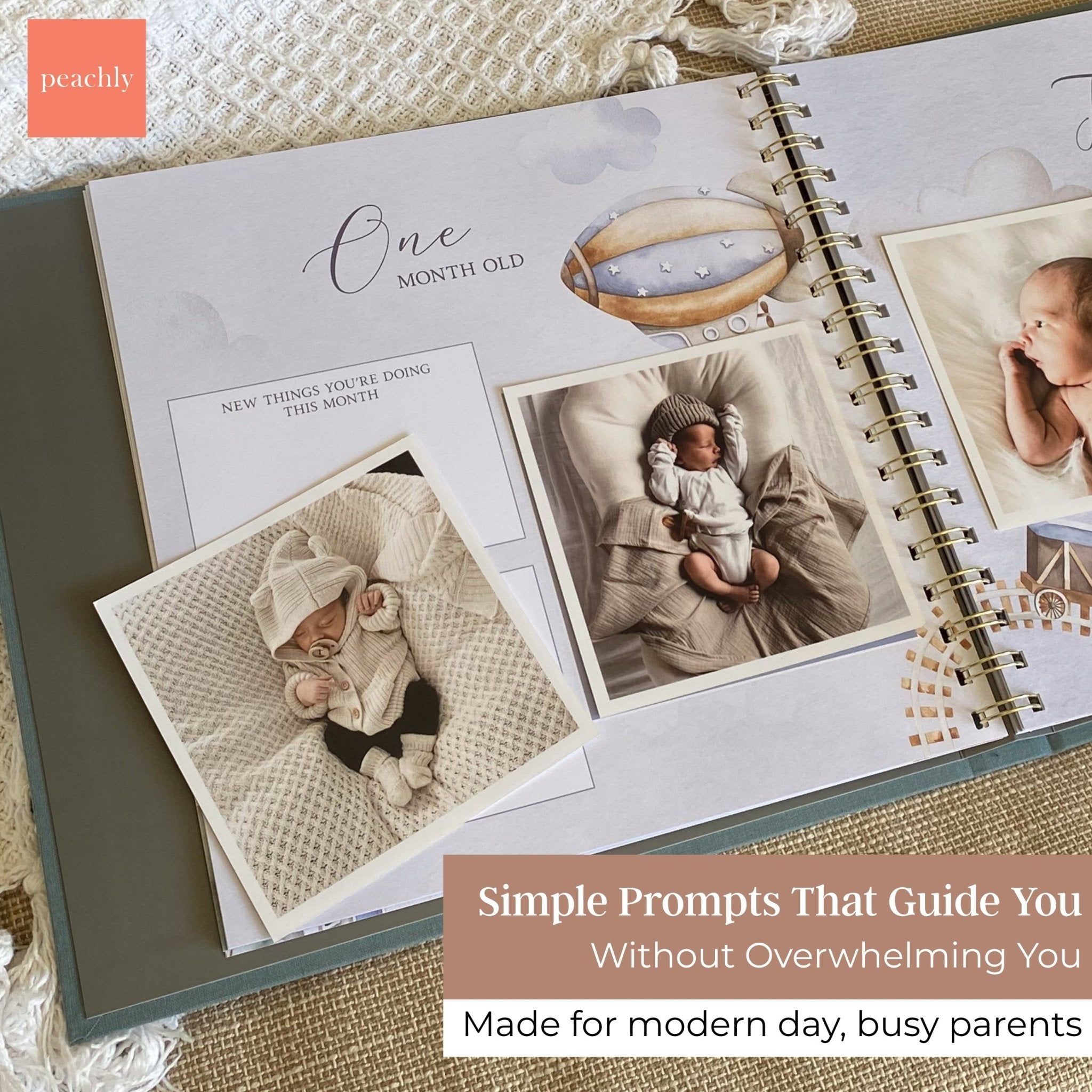 (COMING SOON) Finn Blue - Baby Memory Book - Peachly USA